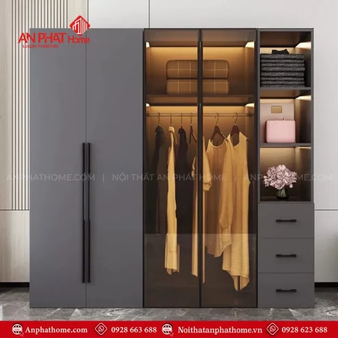 Tủ đựng quần áo cánh kính hiện đại TA-681