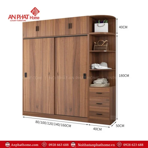 Mẫu tủ quần áo cho phòng ngủ nhỏ
