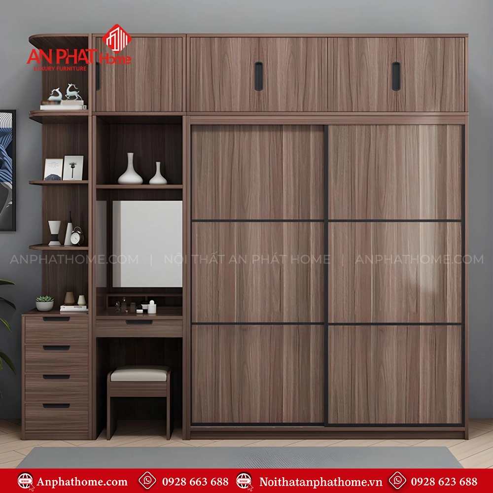 Tủ đựng quần áo kèm bàn phấn TA-708 15 Combo tủ quần áo bàn trang điểm đa năng