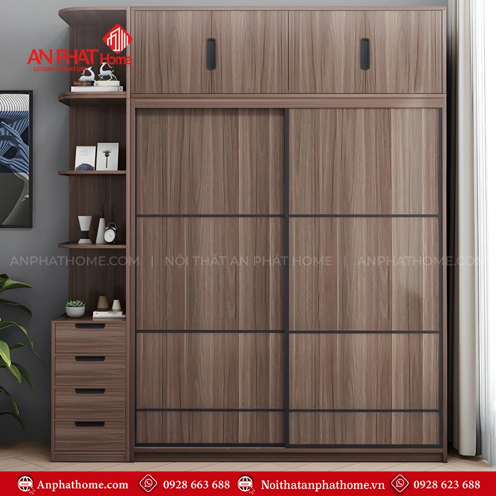 Tủ đựng quần áo kèm bàn phấn TA-708 14 Thiết kế tủ quần áo cho phòng ngủ nhỏ