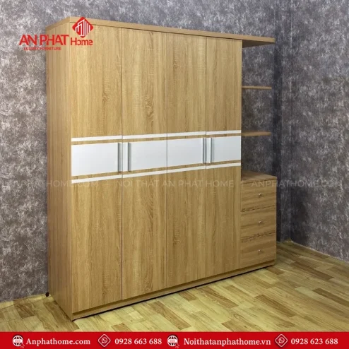 Mẫu tủ quần áo đẹp hiện đại cánh lùa