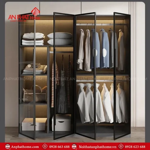 Mẫu tủ quần áo đẹp hiện đại cánh mở