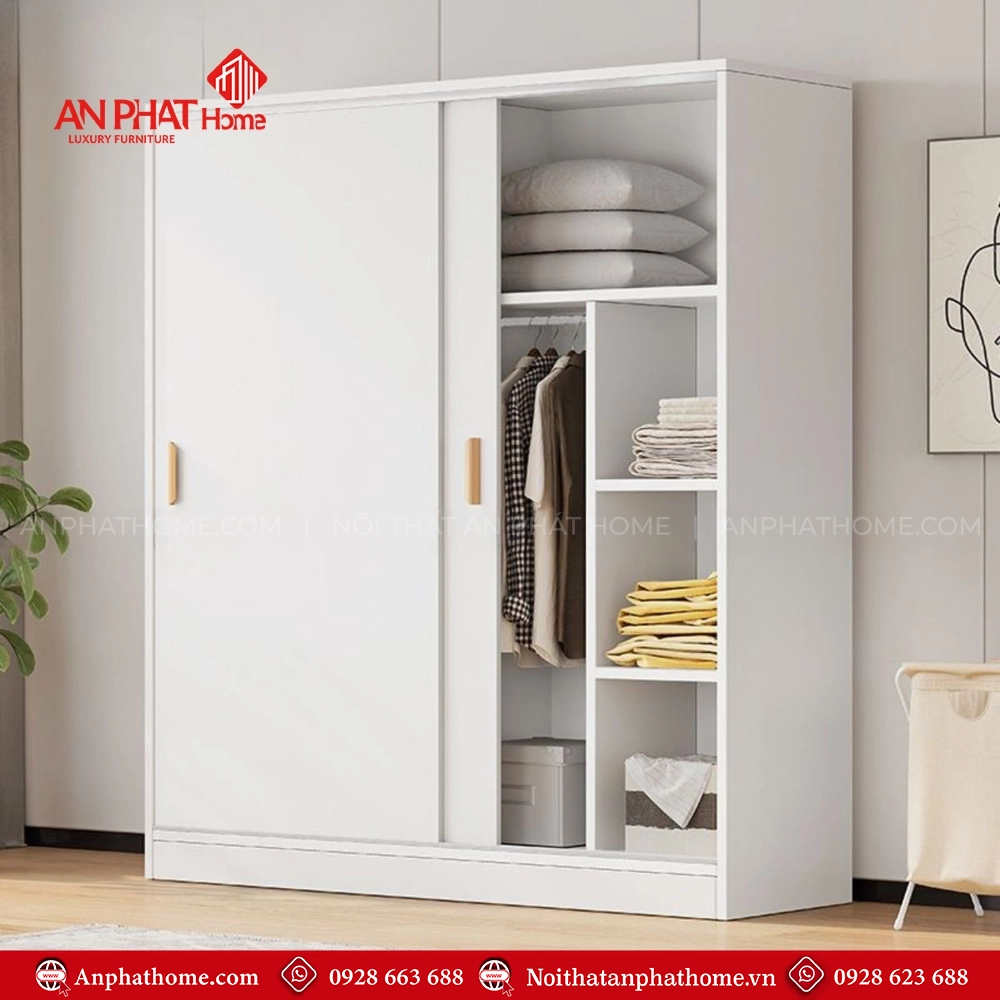 Tủ quần áo cánh lùa hiện đại TA-710 13 Mẫu thiết kế tủ quần áo cho phòng ngủ nhỏ