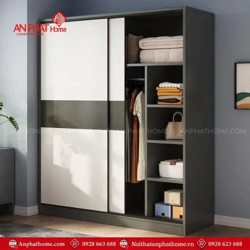 Đóng tủ đựng quần áo cánh lùa giá rẻ