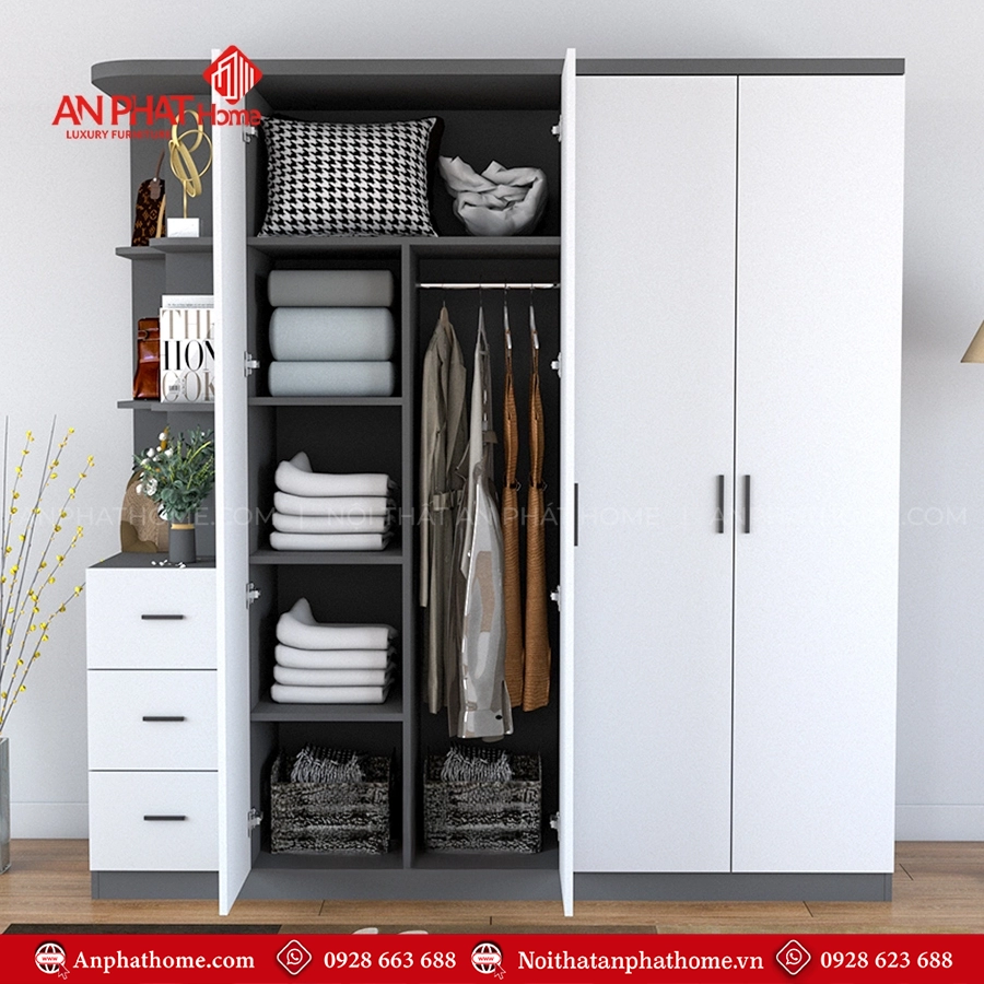 Tủ quần áo thiết kế sang trọng TA-701 11 Mẫu tủ quần áo trong phòng ngủ hiện đại