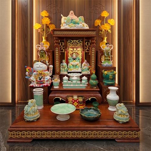 Bàn Thần Tài Gỗ Hương Đá Cao Cấp Đồ Thờ Nhập Khẩu BT-2733