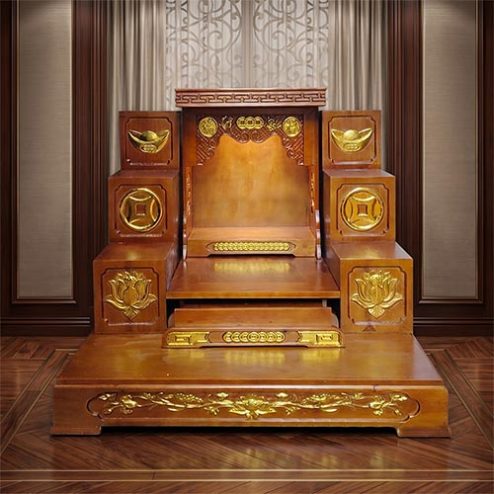 Ban Thần Tài Thổ Địa Gỗ Sồi Đẹp BT-2711