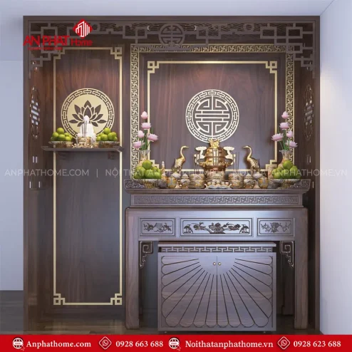Bàn Thờ Chung Cư Kết Hợp Bàn Thờ Treo Tường Thờ Phật BT-2432