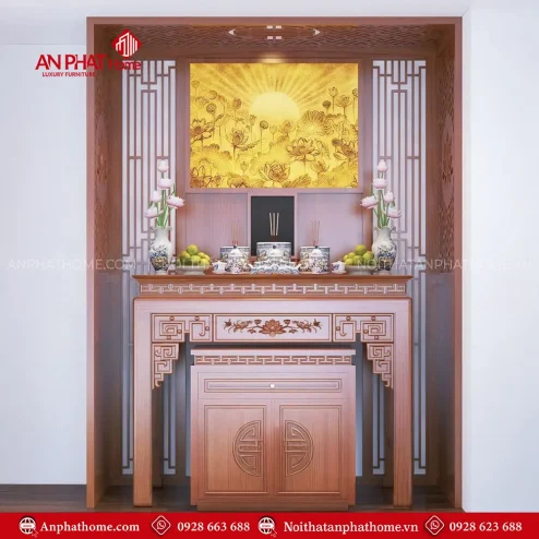 Bàn Thờ Có Vách Ngăn MDF Tủ Thờ Hiện Đại BT-2594