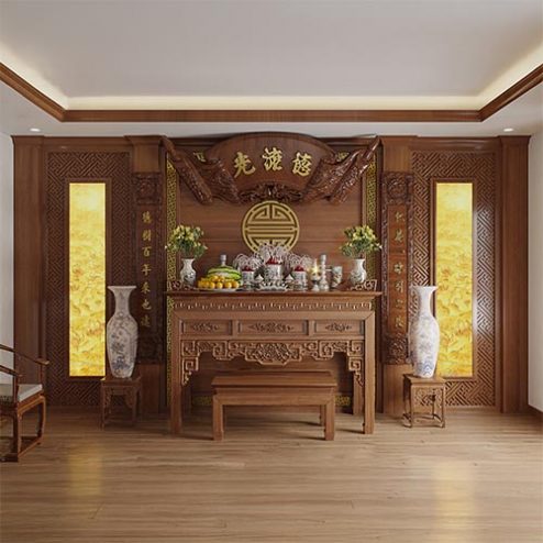 Bàn Thờ Đẹp Gỗ Mít Hiện Đại BT-2452