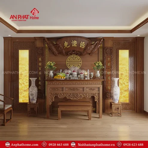 Bàn Thờ Đẹp Gỗ Mít Hiện Đại BT-2452
