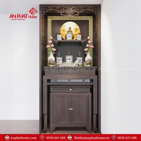 Bàn Thờ Đẹp Kết Hợp Bàn Treo Phật BT-2379