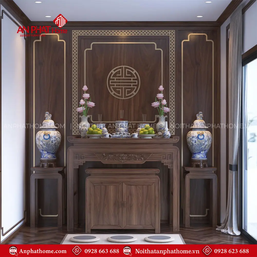 Bàn Thờ Đẹp Kết Hợp Vách Ốp Trang Trí BT-2433 3 Bàn Thờ Đẹp Kết Hợp Vách Ốp Trang Trí BT-2433