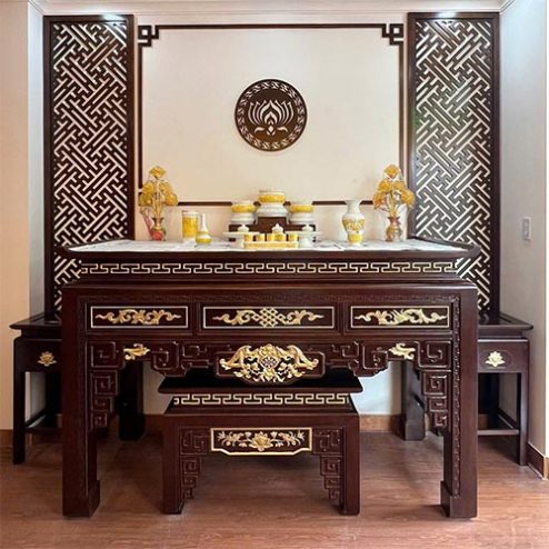 Bàn Thờ Gia Tiên Án Gian Thờ Đẹp Dát Vàng BT-2599