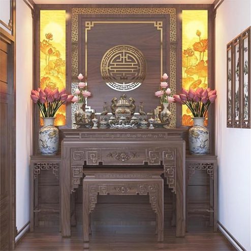 Bàn Thờ Gia Tiên Cho Nhà Chung Cư BT-2423
