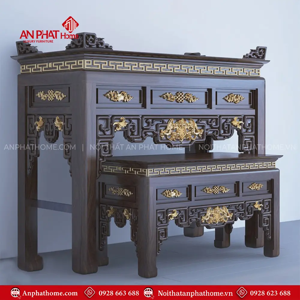 Bàn Thờ Gia Tiên Dát Vàng Cao Cấp BT-2513 5 Bàn Thờ Gia Tiên Dát Vàng Cao Cấp BT-2513