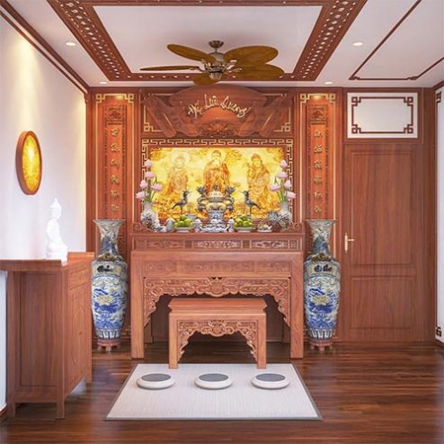 Bàn Thờ Gia Tiên Gỗ Hương Đá Cao Cấp BT-2353