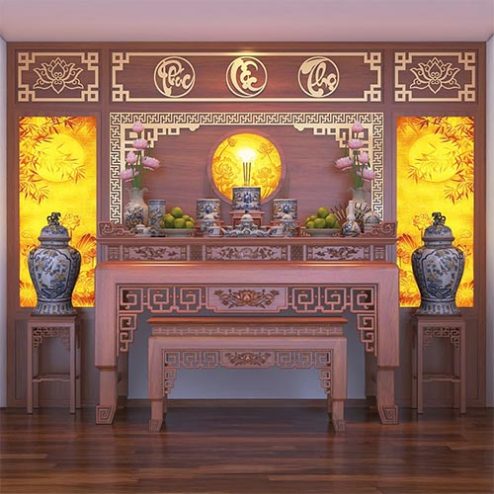 Bàn Thờ Gia Tiên Mẫu Hiện Đại BT-2367