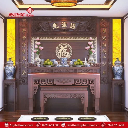 Bàn Thờ Gia Tiên Mẫu Thiết Kế BT-2341