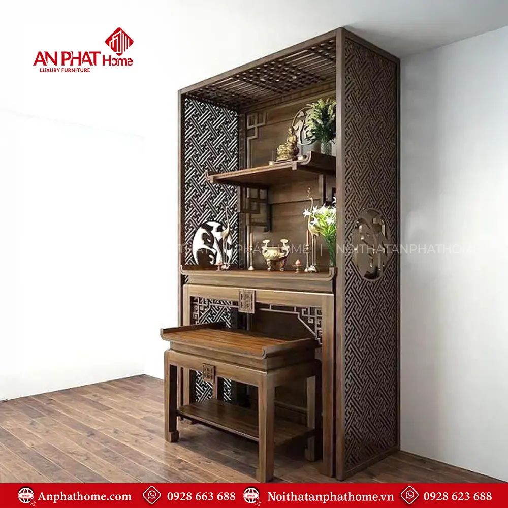Bàn Thờ Gia Tiên Thiết Kết Hợp Bàn Treo Phật BT-2397 3 Bàn Thờ Gia Tiên Thiết Kết Hợp Bàn Treo Phật BT-2397