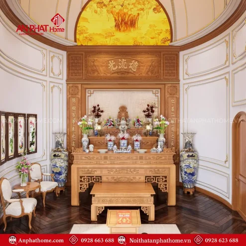 Bàn Thờ Gỗ Mít Đẹp BT-2385