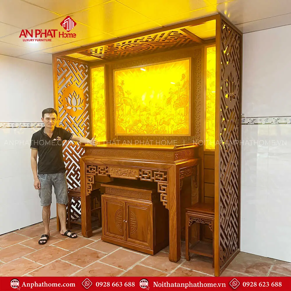 Bàn Thờ Hiện Đại Gỗ Gõ Đỏ BT-2510 12 Bàn Thờ Hiện Đại Gỗ Gõ Đỏ BT-2510
