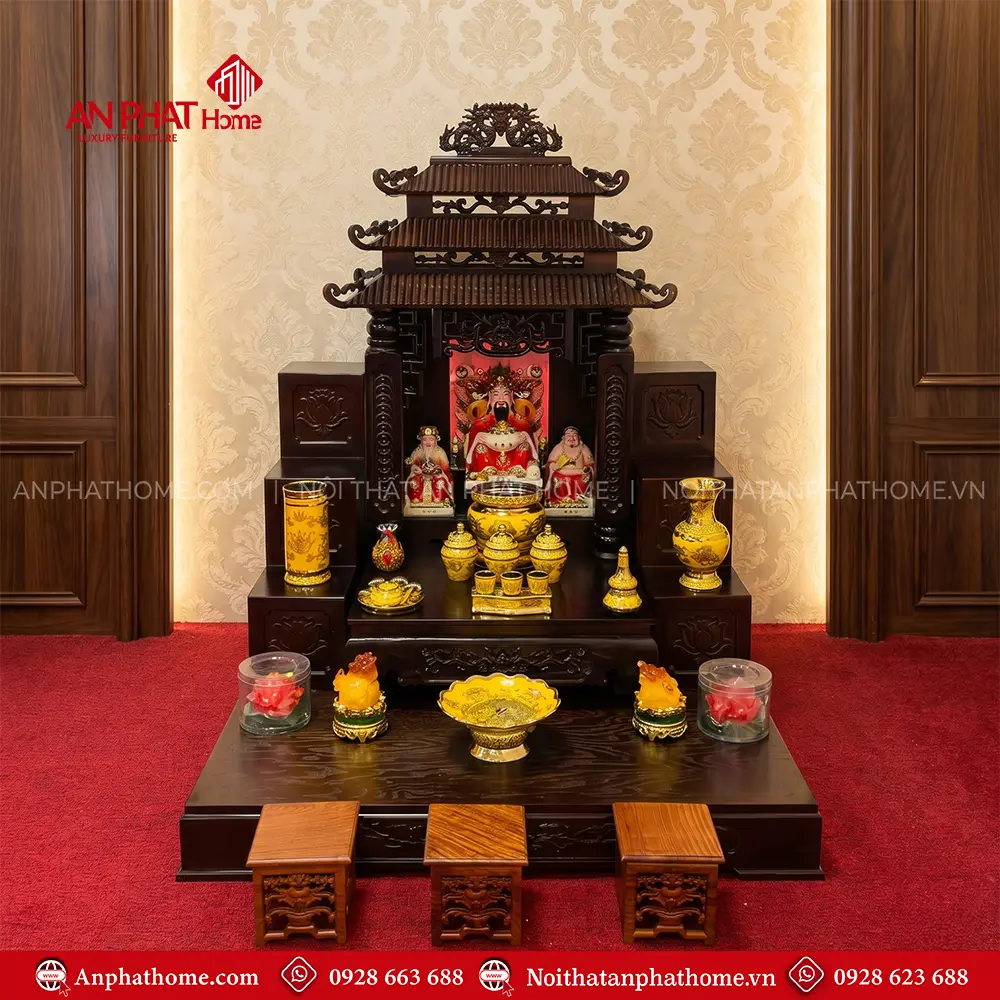 Bàn Thờ Ông Địa Mái Chùa 3 Mái Đồ Thờ Kim Sa Vàng BT-2728 5 Bàn Thờ Ông Địa Mái Chùa 3 Mái Đồ Thờ Kim Sa Vàng BT-2728