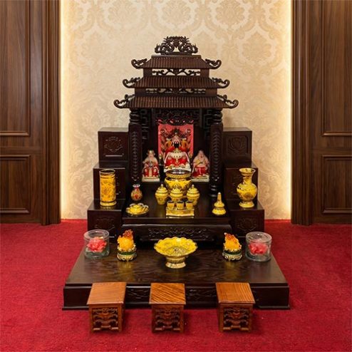 Bàn Thờ Ông Địa Mái Chùa 3 Mái Đồ Thờ Kim Sa Vàng BT-2728