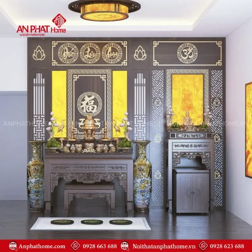Bàn Thờ Phật Kết Hợp Gia Tiên Hiện Đại BT-2368