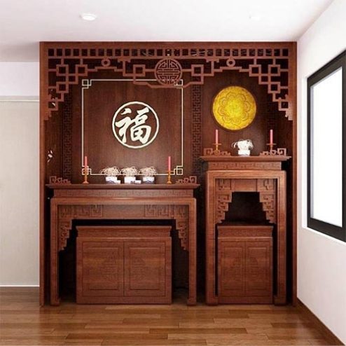 Bàn Thờ Phật Kết Hợp Tủ Thờ Gia Tiên Hiện Đại BT-2597