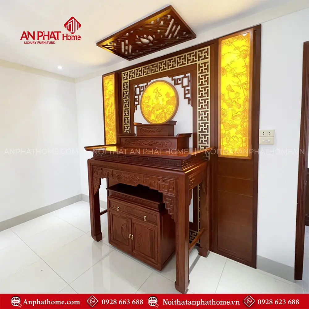 Bàn Thờ Phật Tam Cấp Gỗ Hương BT-2516 8 Bàn Thờ Phật Tam Cấp Gỗ Hương BT-2516
