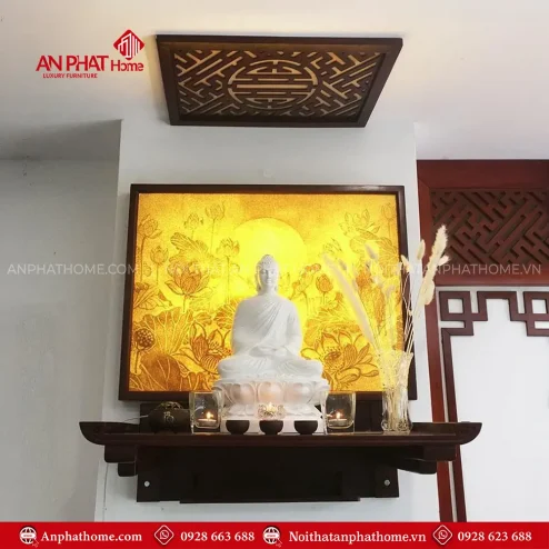 Bàn Thờ Phật Treo Tường Mẫu Chân Bắp BT-2653