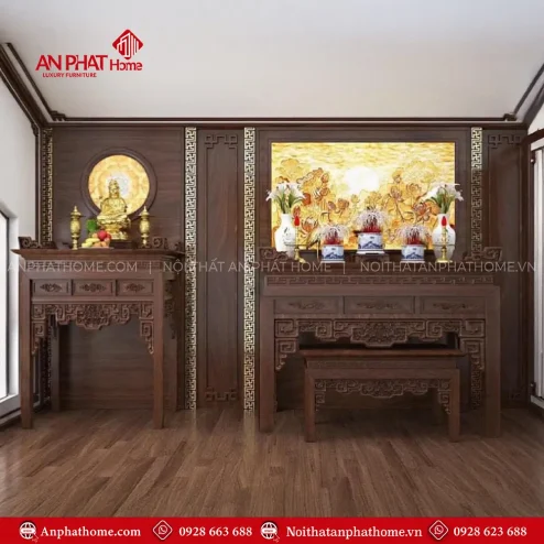 Bàn Thờ Phật Và Gia Tiên Đẹp BT-2453
