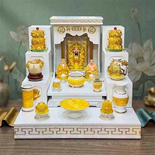 Bàn Thờ Thần Tài Đẹp Đủ Đồ Thờ BT-2682