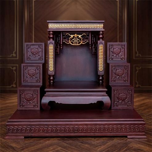 Bàn Thờ Thần Tài Đẹp Gỗ Hương Đá Cao Cấp BT-2721