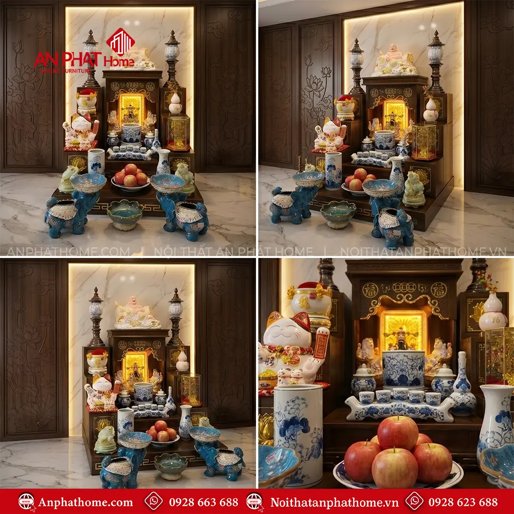 Bàn Thờ Thần Tài Ông Địa Gốm Sứ Bát Tràng Men Lam Cao Cấp BT-2680 6 Bàn Thờ Thần Tài Ông Địa Gốm Sứ Bát Tràng Men Lam Cao Cấp BT-2680
