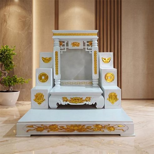 Bàn Thờ Thần Tài Thổ Địa Đẹp Hiện Đại Mái Bằng BT-2685