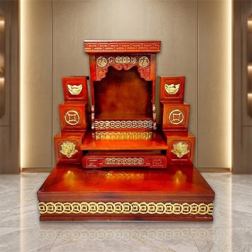 Bàn Thờ Thần Tài Thổ Địa Mẫu Mái Bằng Đẹp BT-2686