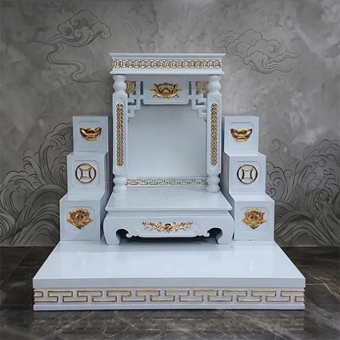 Bàn Thờ Thần Tài Trắng Hiện Đại Đẹp BT-2677