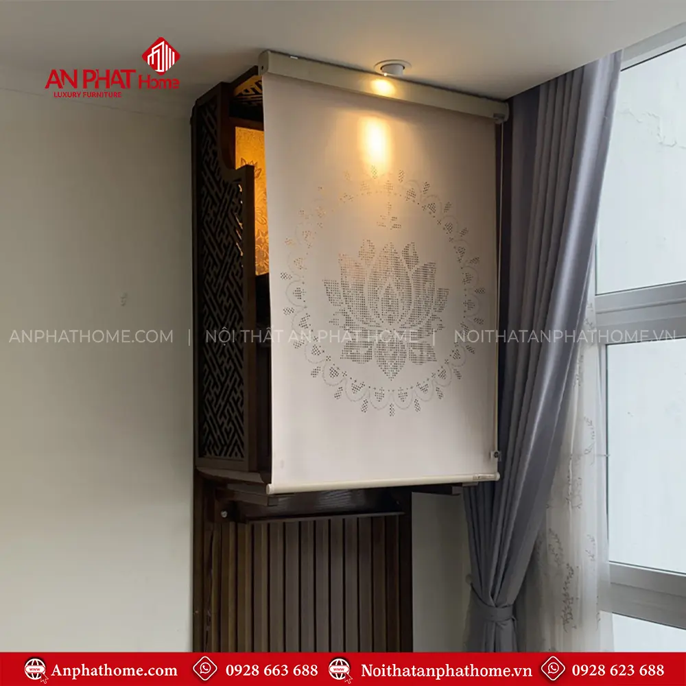 Bàn Thờ Treo Tường 2 Tầng Kết Hợp Tranh Trúc Chỉ Và Rèm Che BT-2663 12 Bàn Thờ Treo Tường 2 Tầng Kết Hợp Tranh Trúc Chỉ Và Rèm Che BT-2663