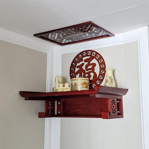 Bàn Thờ Treo Tường Chung Cư Gỗ Hương Đá Cao Cấp BT-2641