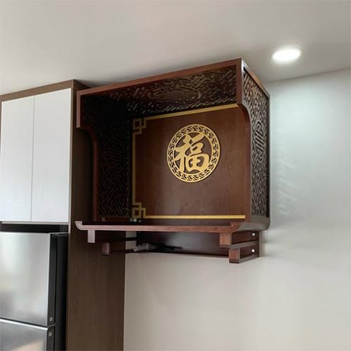 Bàn Thờ Treo Tường Gỗ Cao Cấp Tự Nhiên BT-2673
