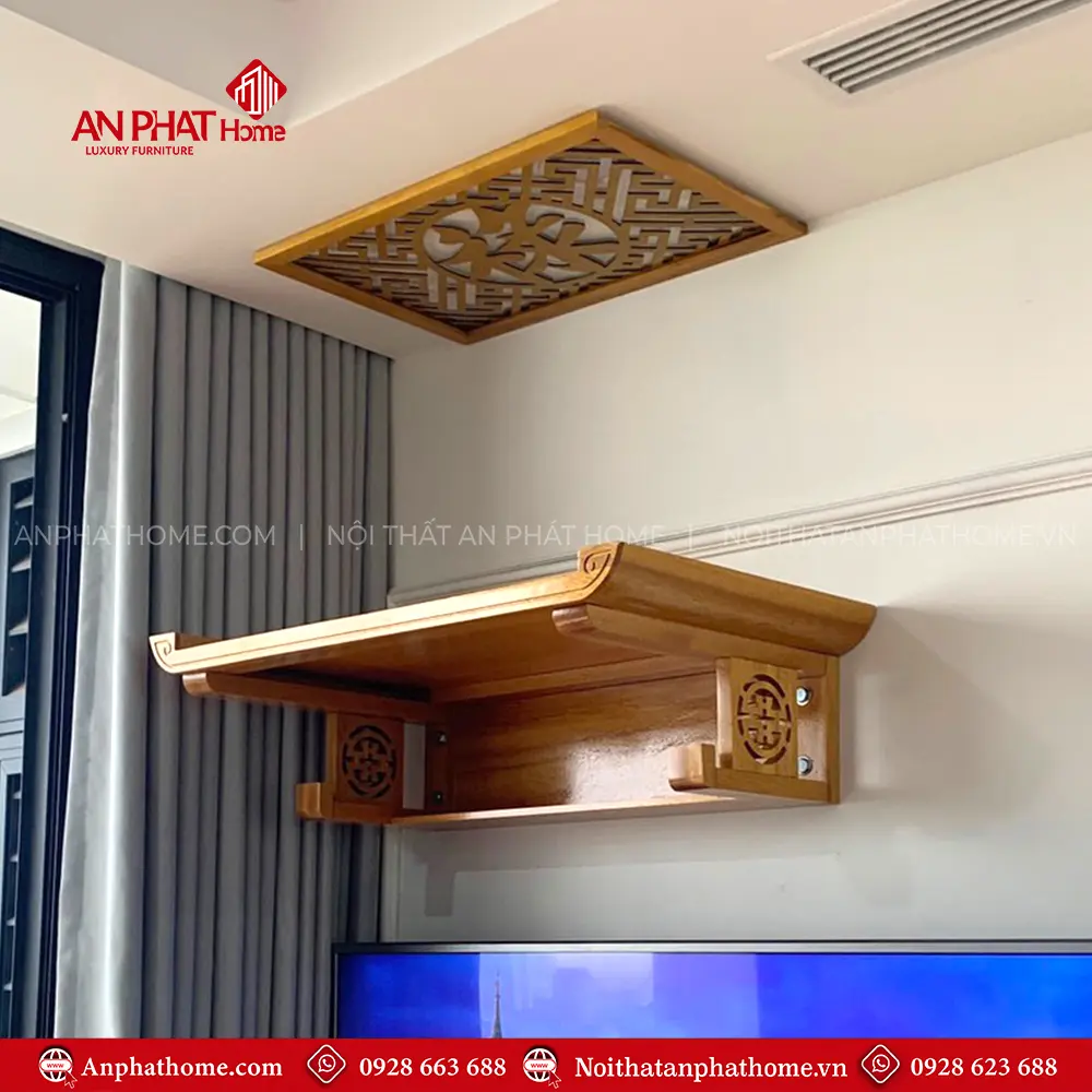 Bàn Thờ Treo Tường Gỗ Mít Đơn Giản Chân Thọ BT-2619 7 Bàn Thờ Treo Tường Gỗ Mít Đơn Giản Chân Thọ BT-2619