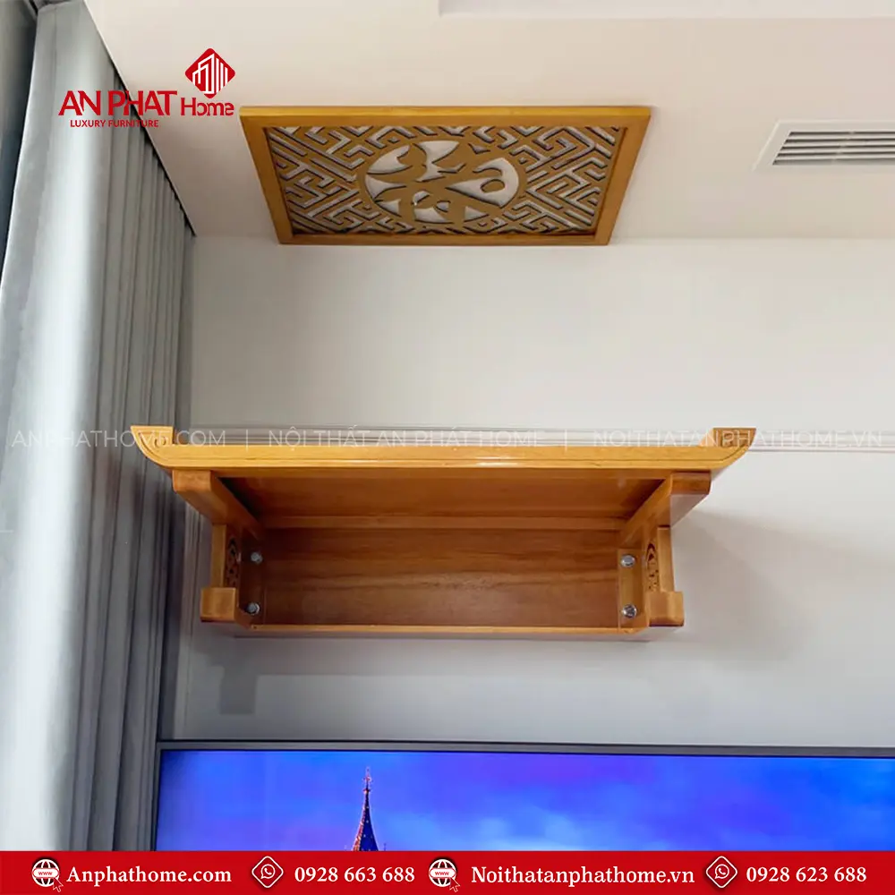 Bàn Thờ Treo Tường Gỗ Mít Đơn Giản Chân Thọ BT-2619 8 Bàn Thờ Treo Tường Gỗ Mít Đơn Giản Chân Thọ BT-2619