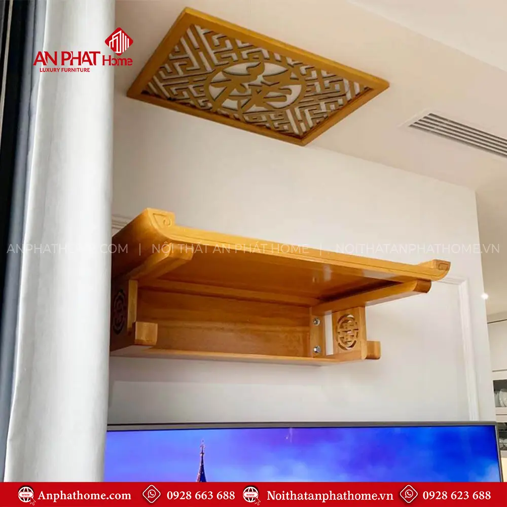 Bàn Thờ Treo Tường Gỗ Mít Đơn Giản Chân Thọ BT-2619 9 Bàn Thờ Treo Tường Gỗ Mít Đơn Giản Chân Thọ BT-2619