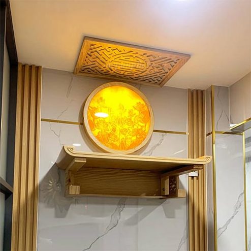 Bàn Thờ Treo Tường Gỗ Sồi Đẹp BT-2655