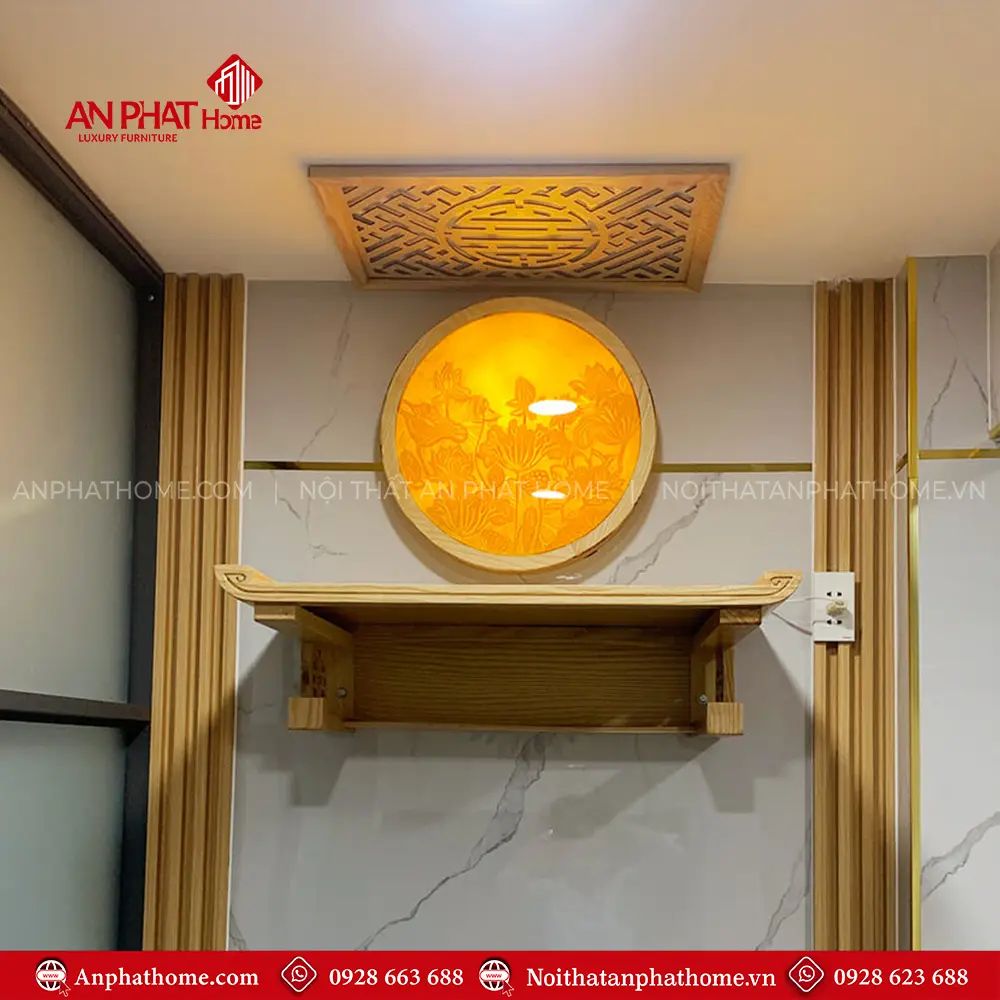 Bàn Thờ Treo Tường Gỗ Sồi Đẹp BT-2655 8 Bàn Thờ Treo Tường Gỗ Sồi Đẹp BT-2655