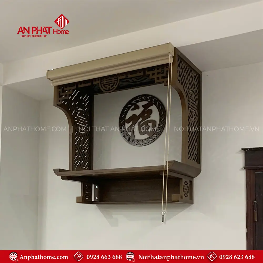 Bàn Thờ Treo Tường Kết Hợp Vách Và Rèm Che Hiện Đại BT-2667 9 Bàn Thờ Treo Tường Kết Hợp Vách Và Rèm Che Hiện Đại BT-2667