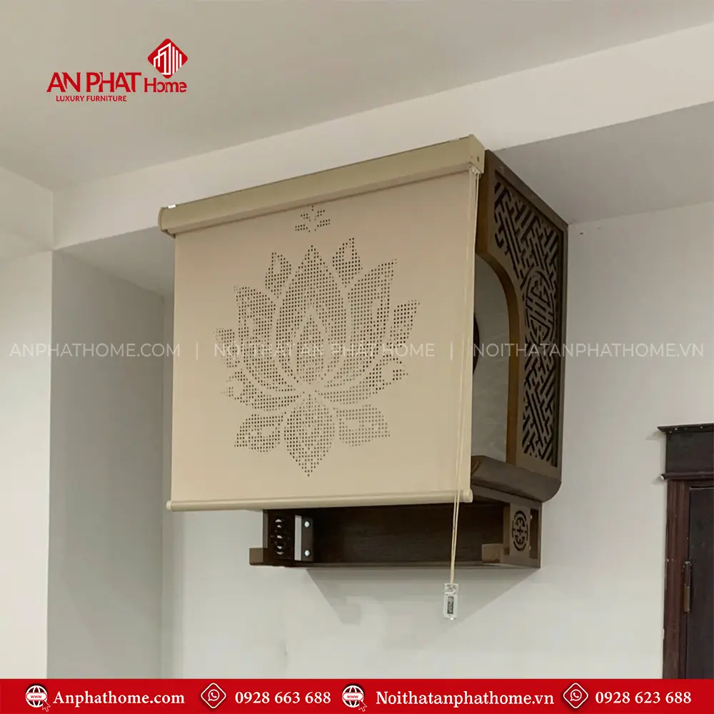 Bàn Thờ Treo Tường Kết Hợp Vách Và Rèm Che Hiện Đại BT-2667 12 Bàn Thờ Treo Tường Kết Hợp Vách Và Rèm Che Hiện Đại BT-2667