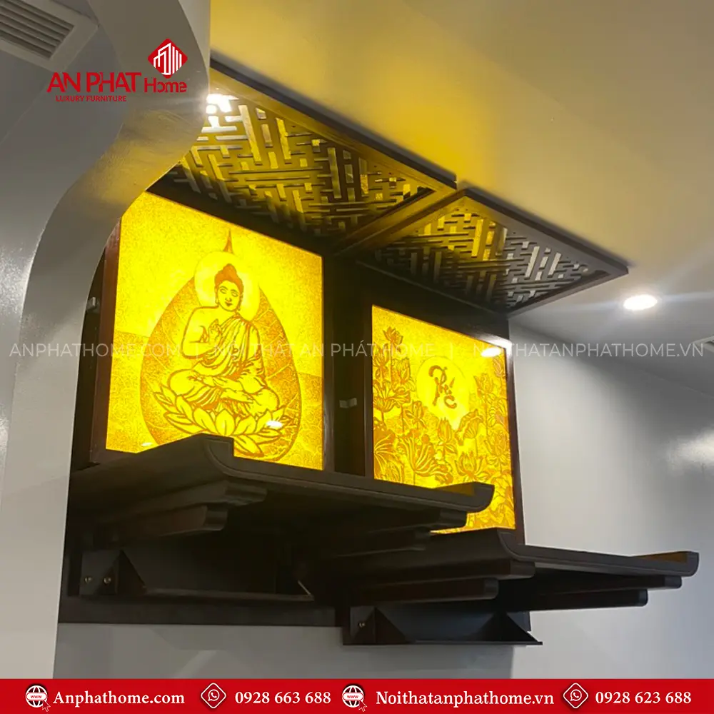 Bàn Thờ Treo Tường Phật Kết Hợp Gia Tiên Mẫu Đẹp BT-2661 7 Bàn Thờ Treo Tường Phật Kết Hợp Gia Tiên Mẫu Đẹp BT-2661
